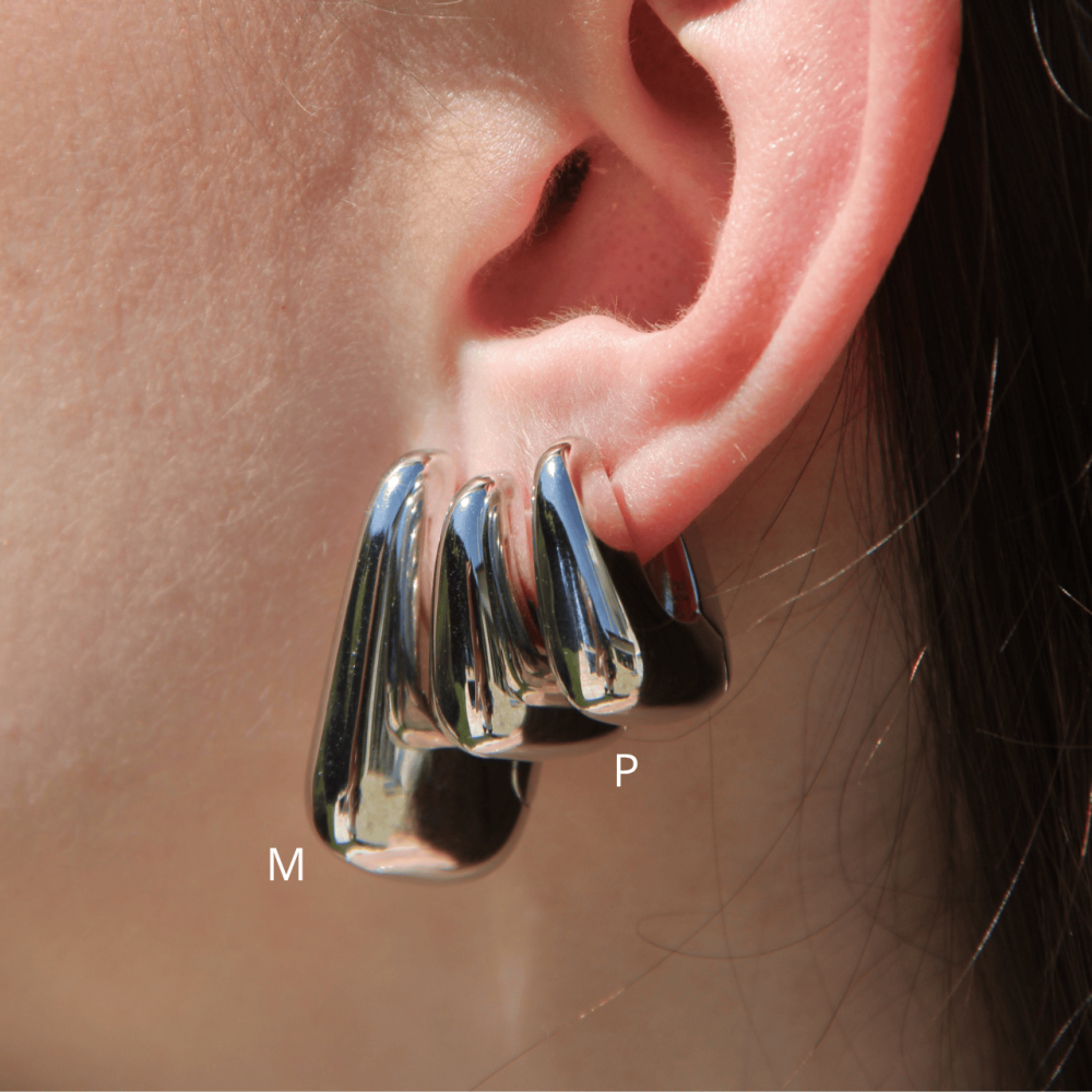 Argola Quadrada Ródio P