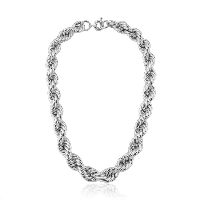 Colar Cordão Baiano 14mm Ródio