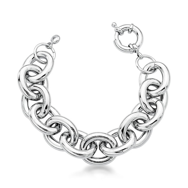 Pulseira Elos Redondos Ródio