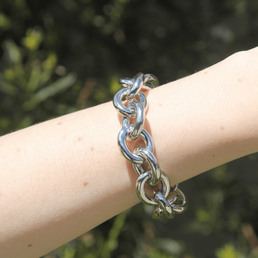 Pulseira Elos Redondos Ródio