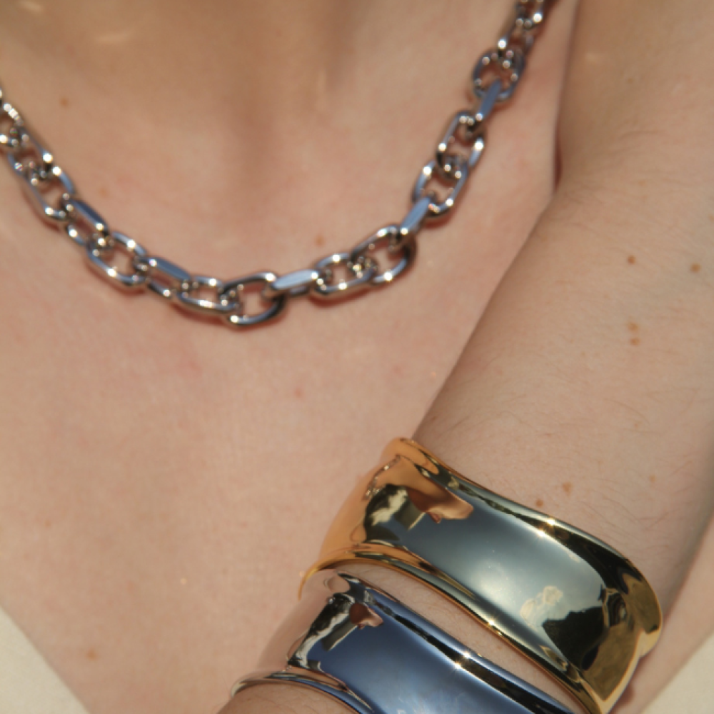 Corrente Elos Oval Ródio