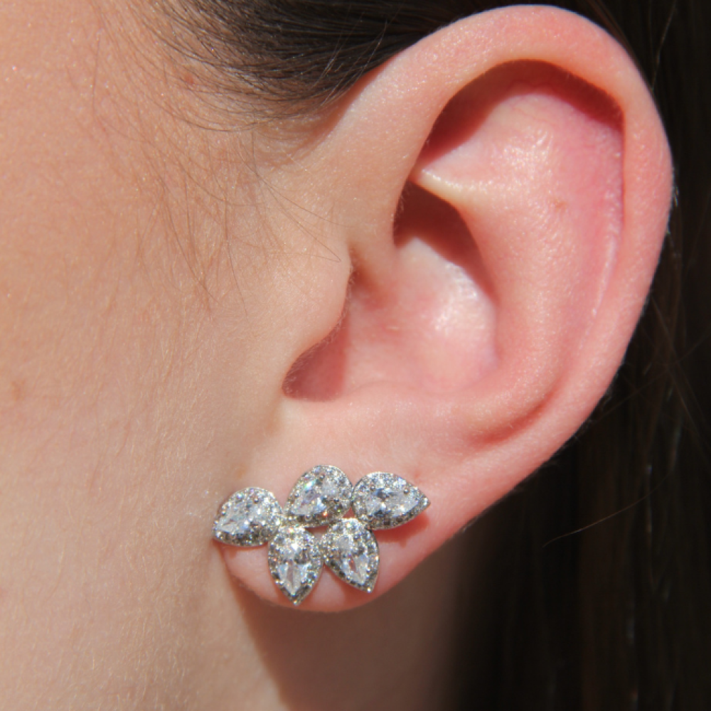 Brinco Ear Cuff Gota Branca