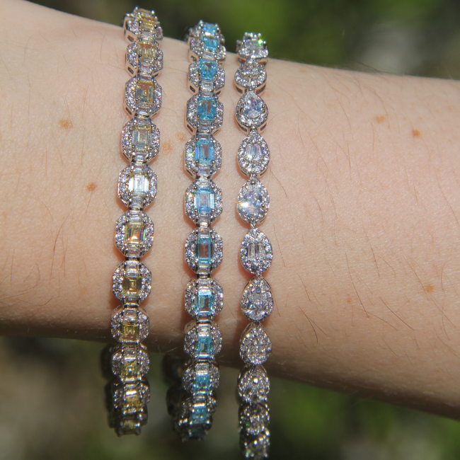 Pulseira Riviera Baguete Aqua