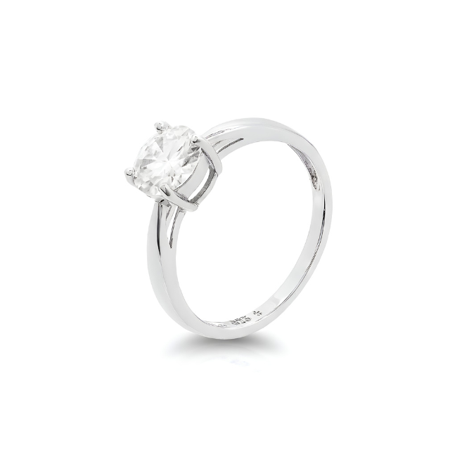 Anel Solitário Moissanite 7mm – 1,19ct