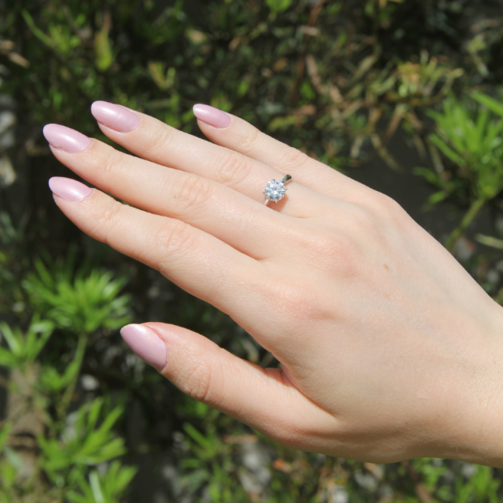 Anel Solitário Moissanite 7mm – 1,19ct