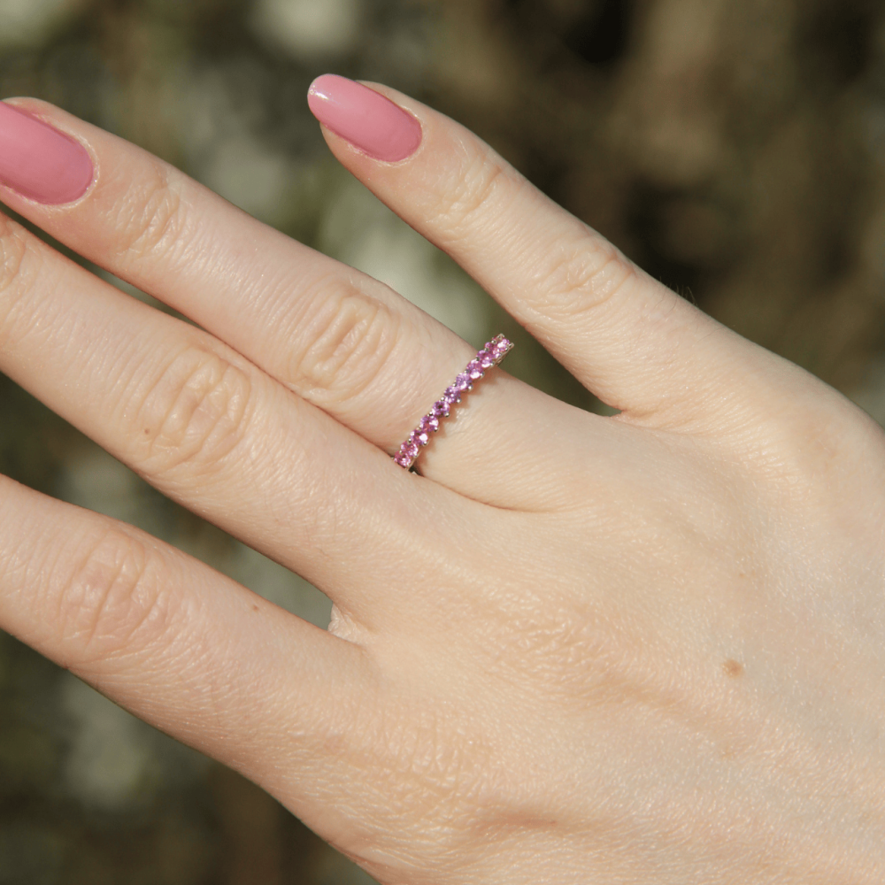 Anel Aparador Riviera Pink - Prata 925