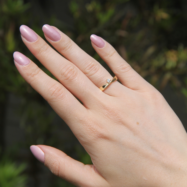 Anel Trançado Ouro Moissanite 3mm - 0,11ct