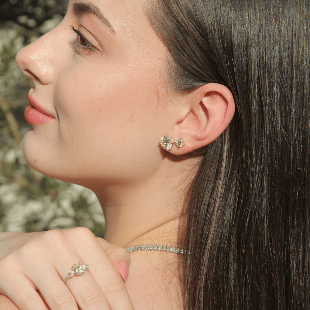 Anel Fancy Yellow 3 Pedras - Prata 925