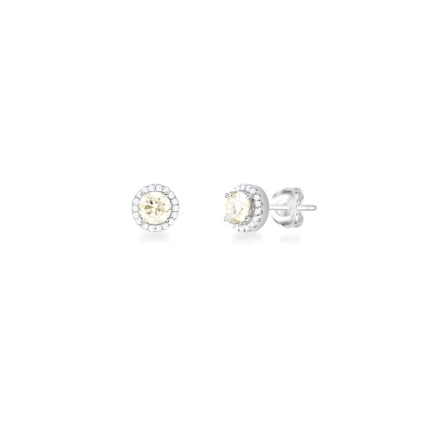 Brinco Ponto de Luz Cravejado Moissanite 5mm - 0,5ct