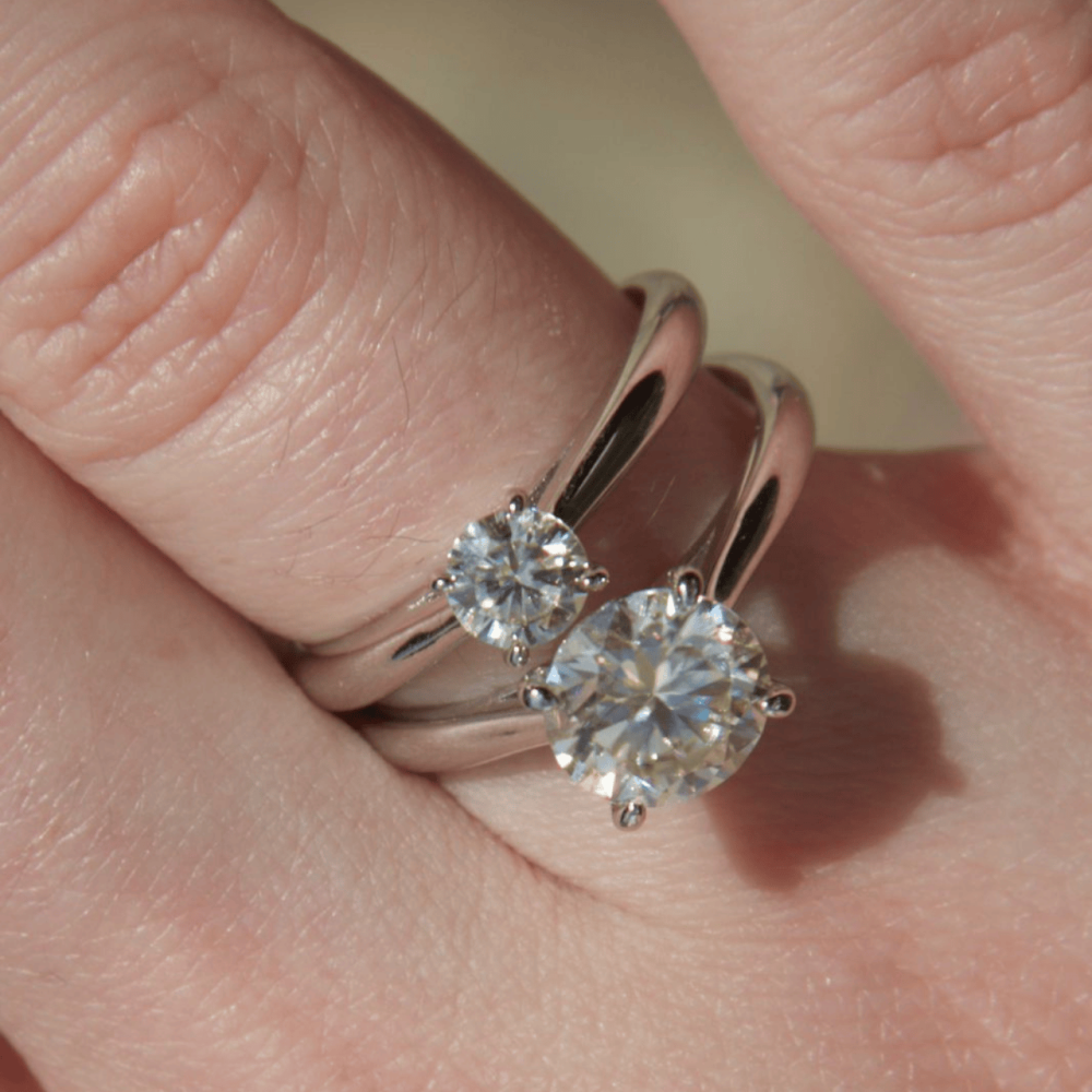 Anel Solitário Moissanite 5mm - 0,5ct