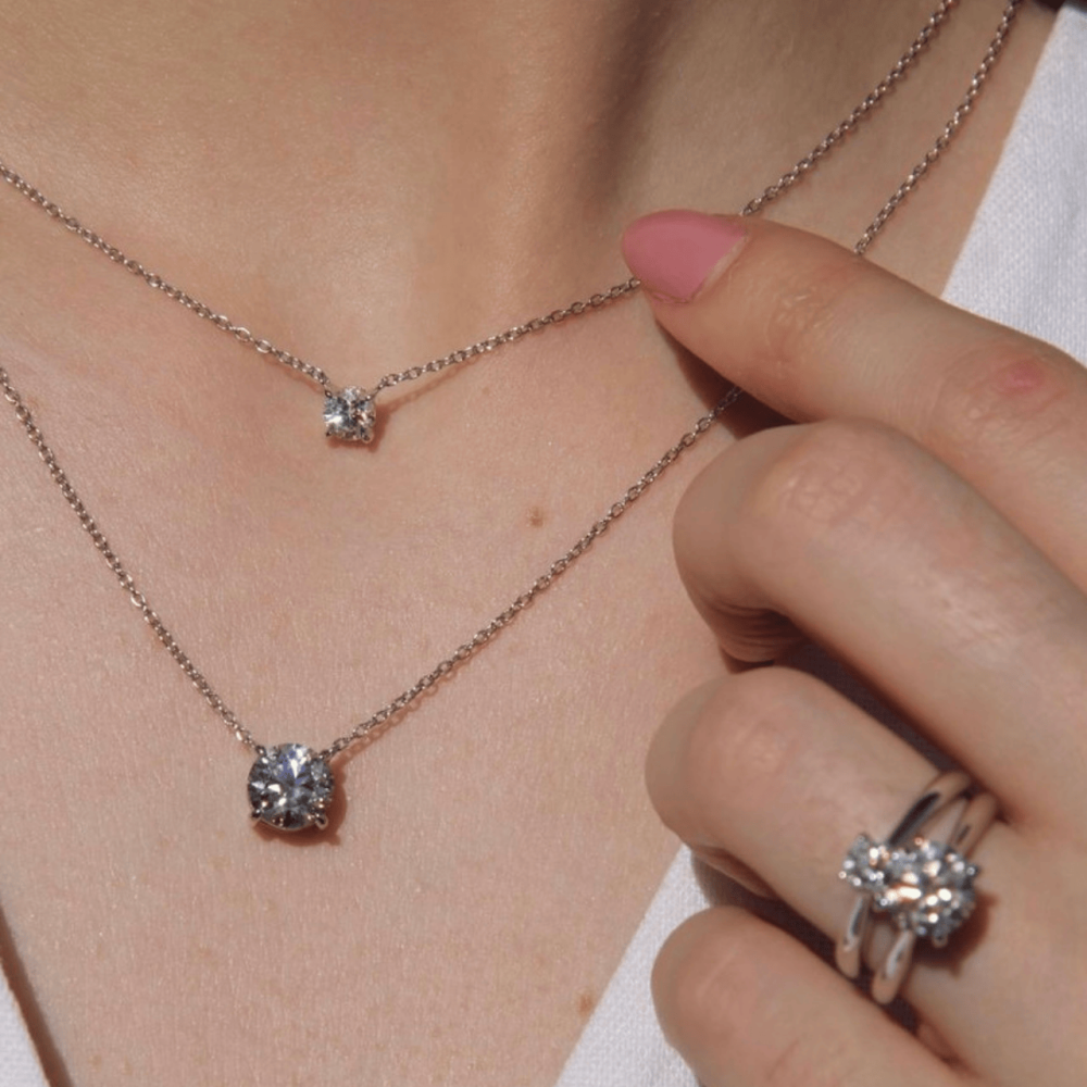 Colar Ponto de Luz Moissanite 8mm - 2ct