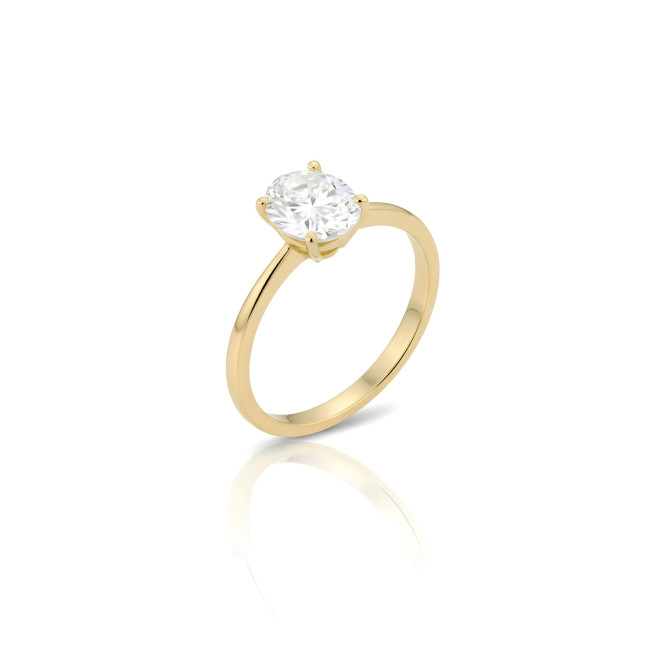 Anel Solitário Moissanite Oval 8x10mm - 3ct