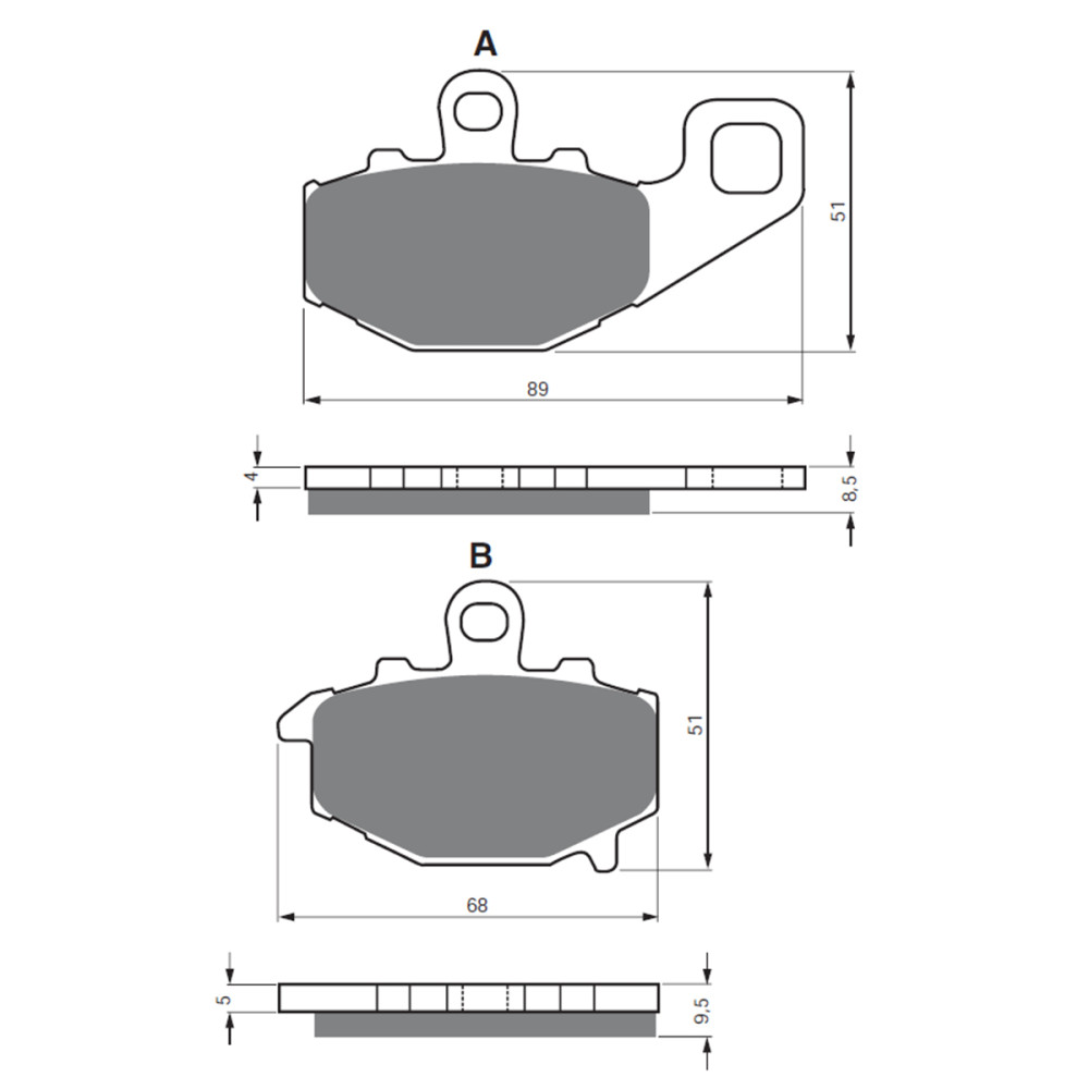 Pastilha de Freio Traseira Goldfren para Kawasaki ZX6R 93/17 ZX9R 94/01 ZX10R 04/10 ER-6F/N 06/16 KLE650 VERSYS 07/14 Z750 04/07  Z1000 10/19 