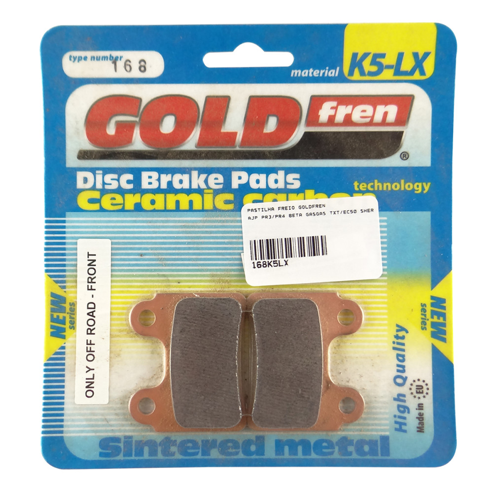 Pastilha de Freio Dianteira ou Traseira Goldfren para AJP PR3/PR4 BETA Gás Gás TXT/EC50 SHERCO ST/XY
