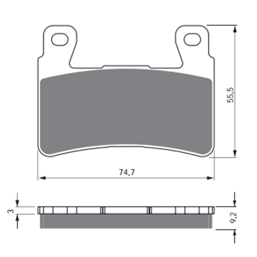 Pastilha de Freio Dianteira Goldfren para Honda CBR600 03/06 CB1100/1300 Harley Davidson XR1200 08/10 XR1200X 10/12 FXST/FLS/FXSB/FLSTF/FLSTFB/FLSTC/FLSS/FLSTFBS (9,2mm)
