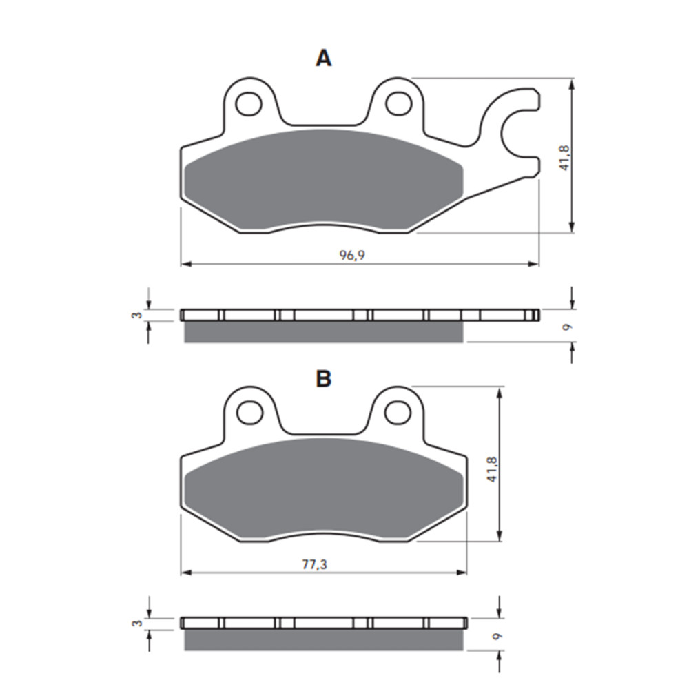 Pastilha de Freio Dianteira ou Traseira Goldfren para Honda CB300 R10 10/- XL125 Varadeiro 01/11 AJS/KYMCO/MZ Yamaha YBR250 07/11 Fazer 06/08