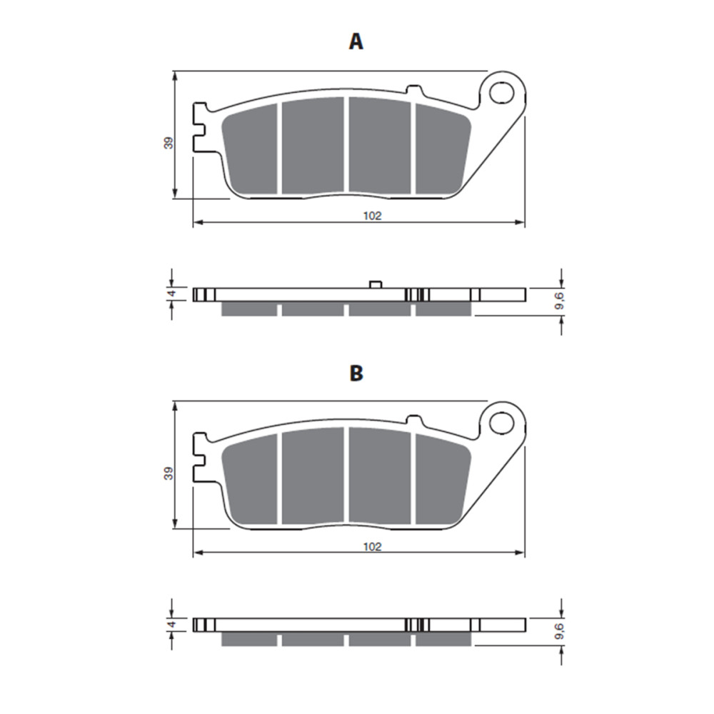 Pastilha de Freio Traseira Goldfren para Kawasaki J300 14/- Daelim/KYMCO