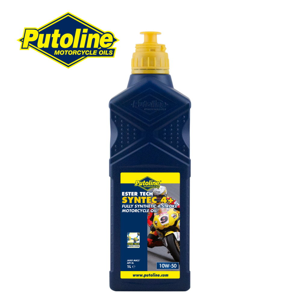 Óleo Putoline Sintético Syntec 4+ Ester Tech 10w50 para Motor 4 Tempo On-Road 1 Litro