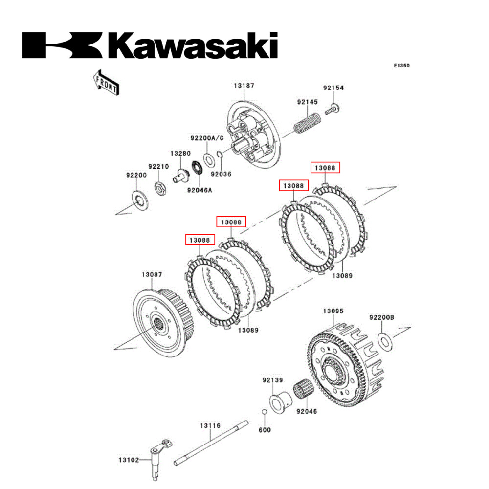 Disco de Embreagem Original Kawasaki para KXF250 06/19