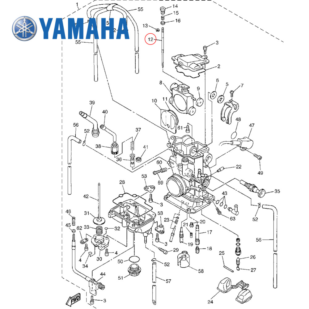 Agulha do Pistonete Original Yamaha para YZF250 08+12/13 YZF450 05/09