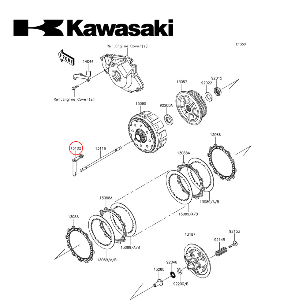 Alavanca de Acionamento da Embreagem Original Kawasaki para KXF450 09/15 