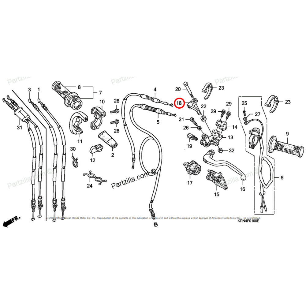 Alavanca para Aquecedor de Partida Original Honda