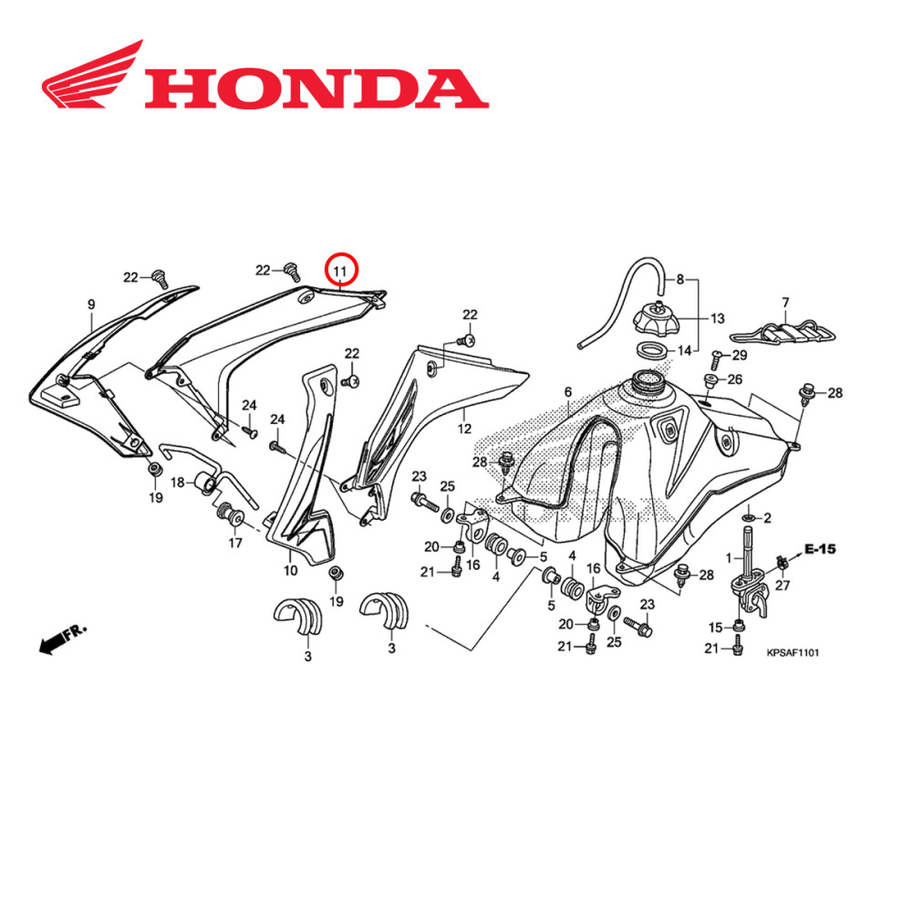 Aleta do Radiador Original Honda CRF 230 15/16 Lado Direito (Parte de Trás da Aleta)