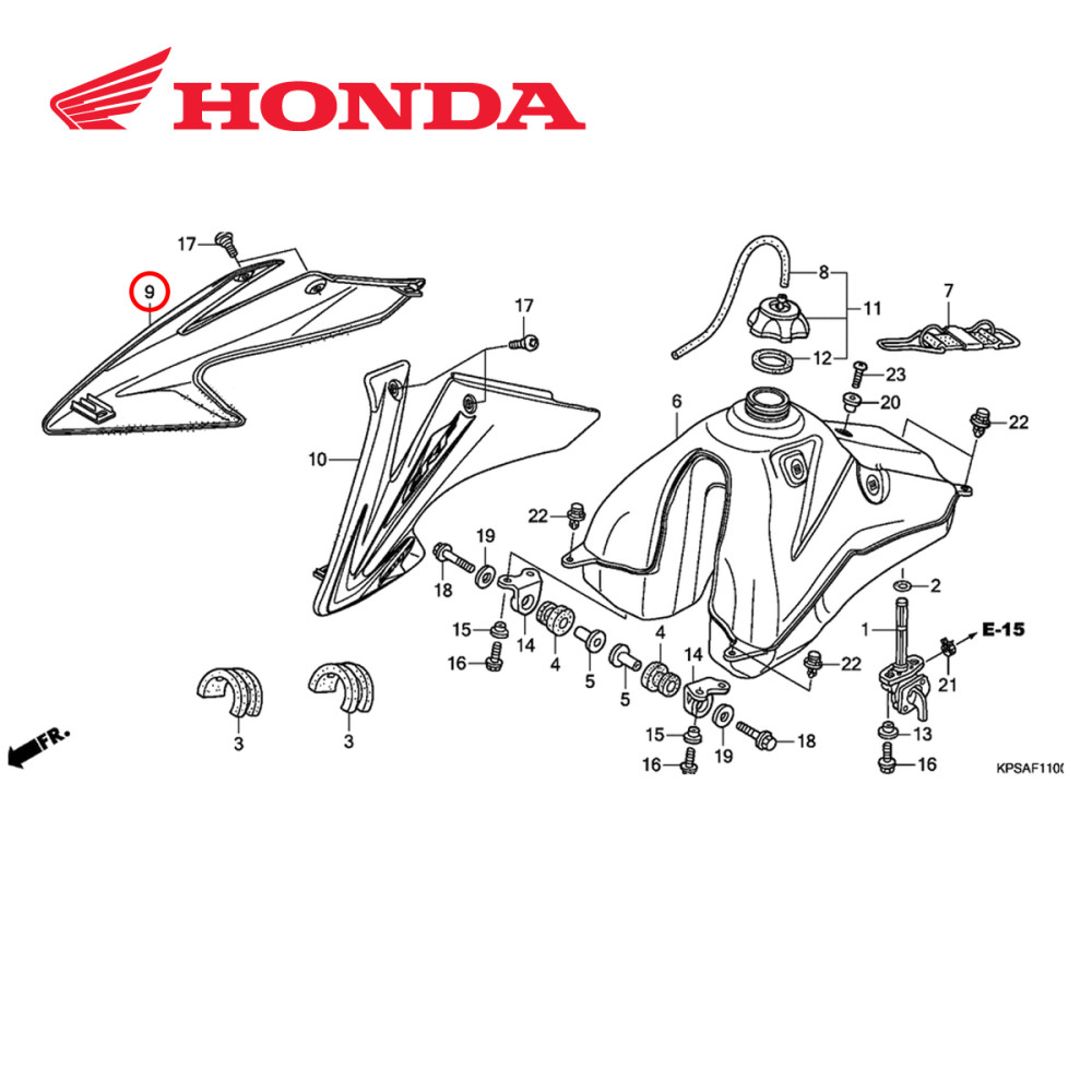 Aleta do Radiador Original Honda CRF 230 08/14  Lado Direito