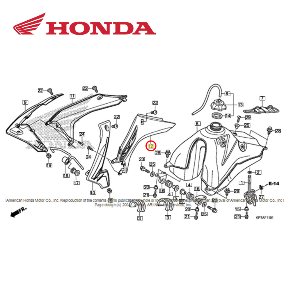 Aleta do Radiador Original Honda CRF 230 15/16 Lado Esquerdo (Parte Traseira da Aleta)