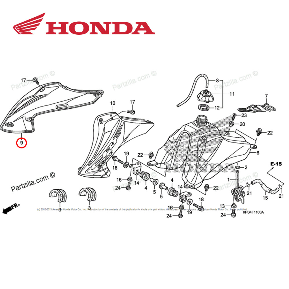 Aleta do Radiador Original Honda CRF 230 15/16 Lado Esquerdo (Ponta da Aleta)