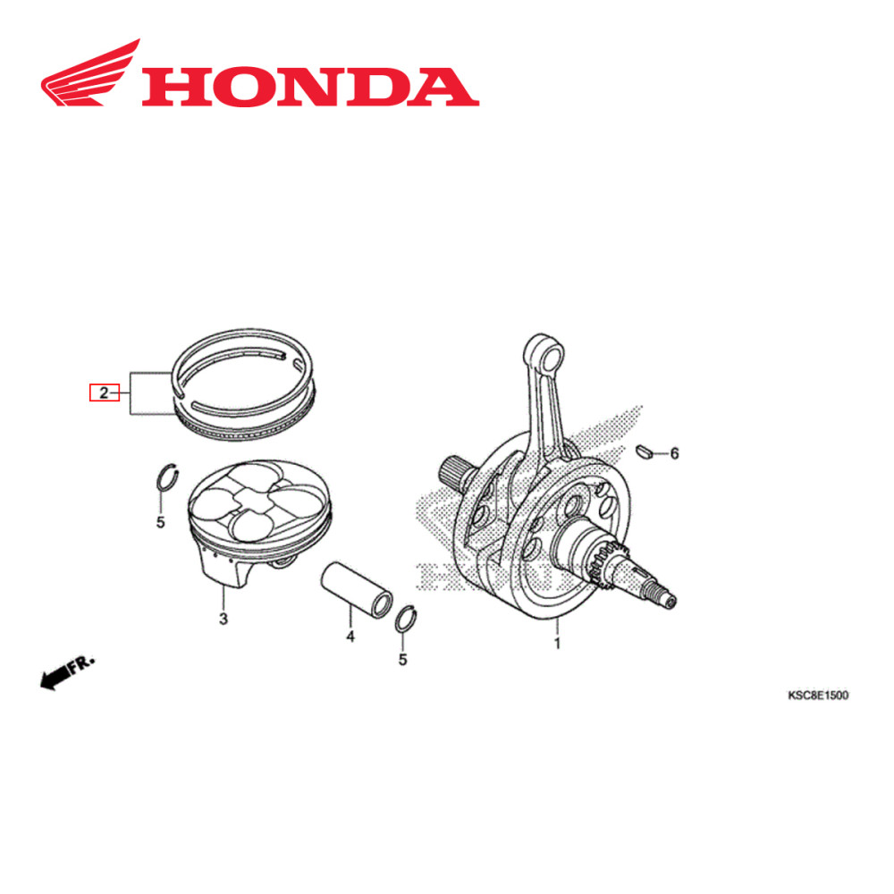 Anel do Pistão Original Honda para CRF250 06/07 CRFX250 07/17