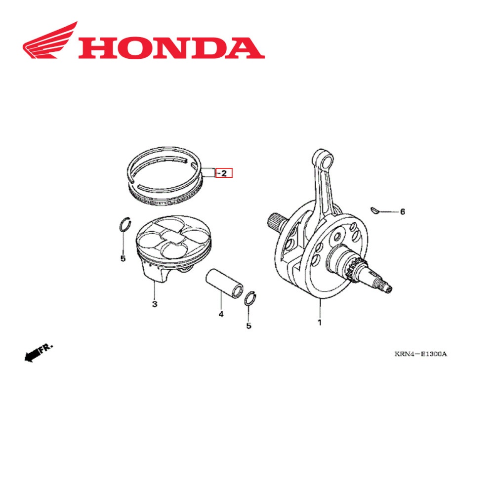 Anel do Pistão Original Honda para CRF250 04/05 + 08/09 CRFX250 04/06