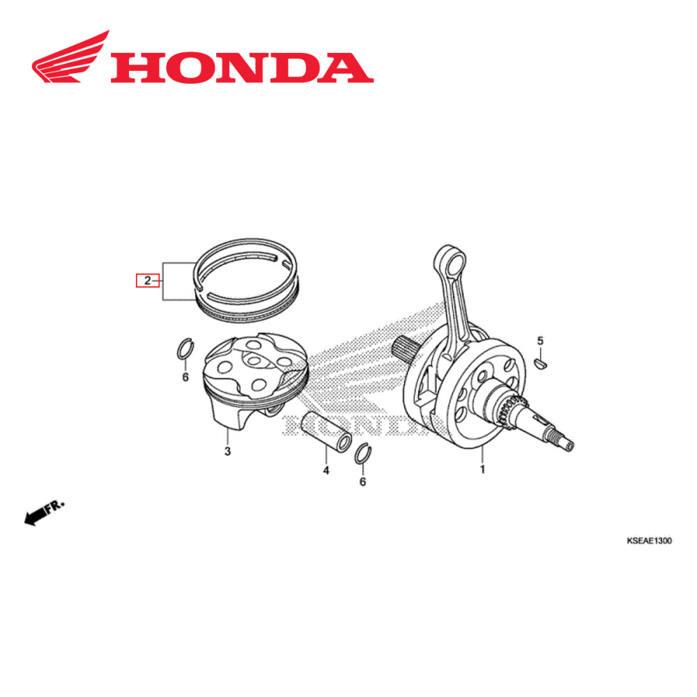 Anel do Pistão Original Honda para CRF150 07/09 e 12/17