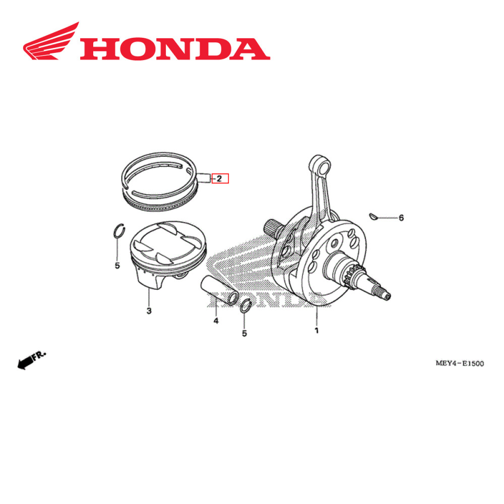 Anel do Pistão Original Honda para CRF450 02/08 CRFX450 05/17