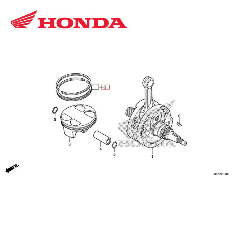Anel do Pistão Original Honda para CRF450 09/16