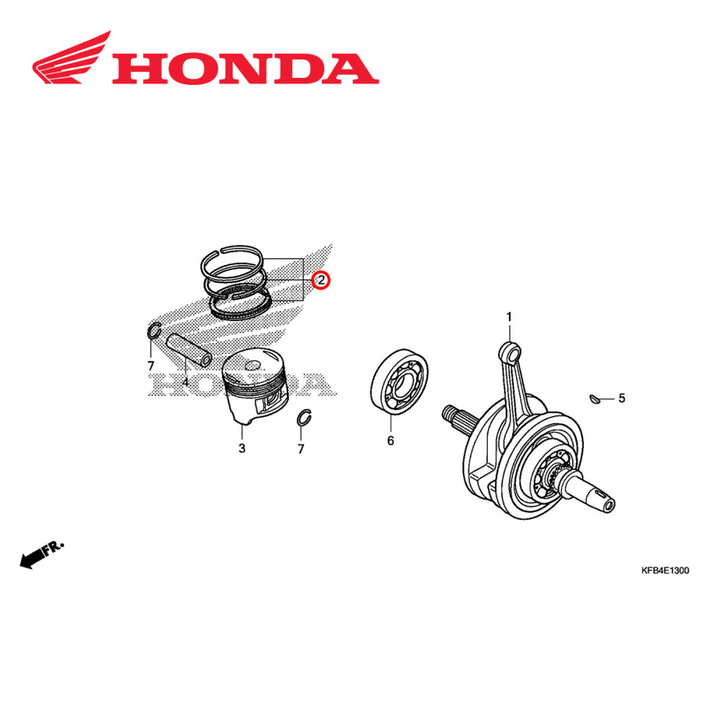 Anel do Pistão Original Honda para CRF230 03/09+12/17