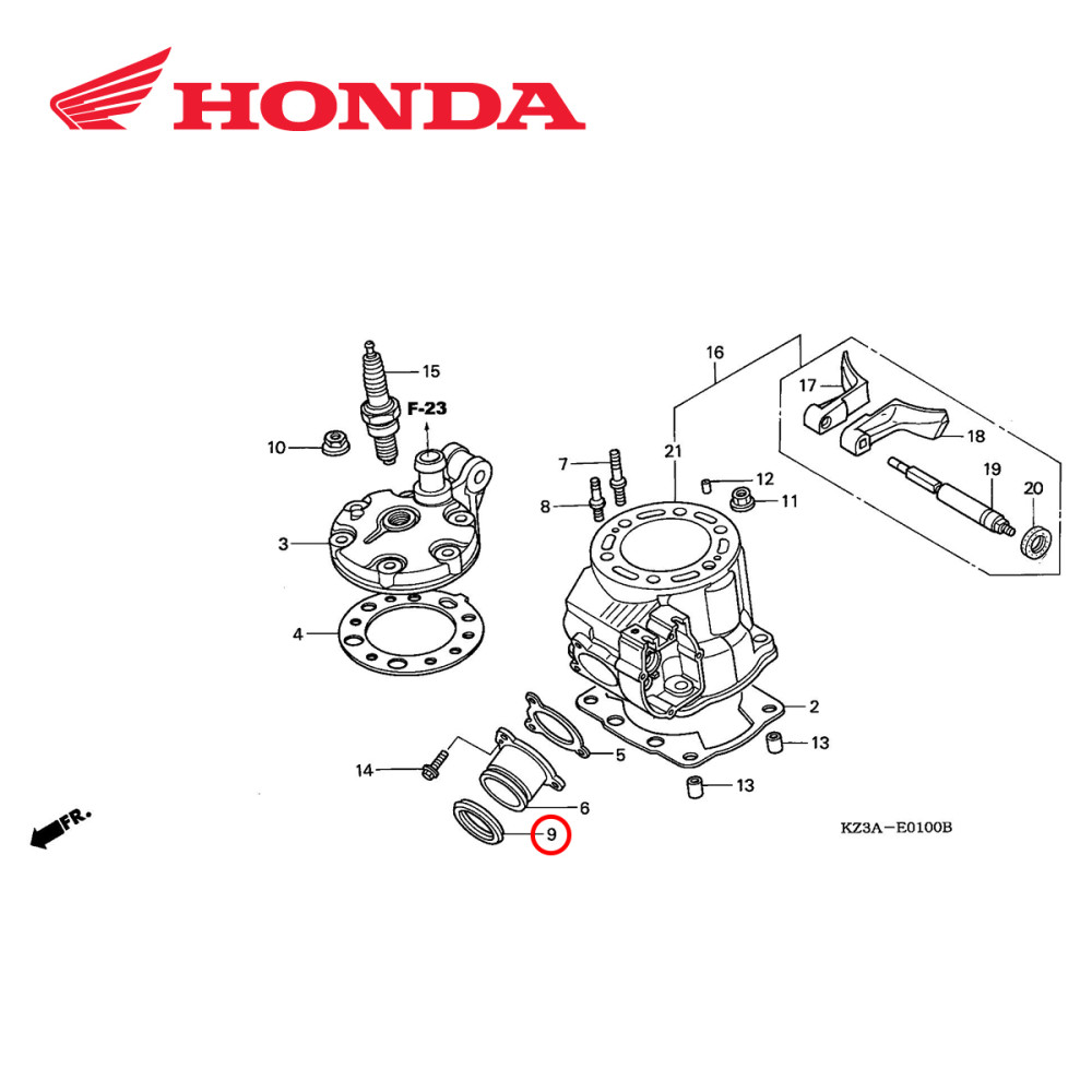 Anel O'Ring do Escape Original Honda para CR250R 02/04