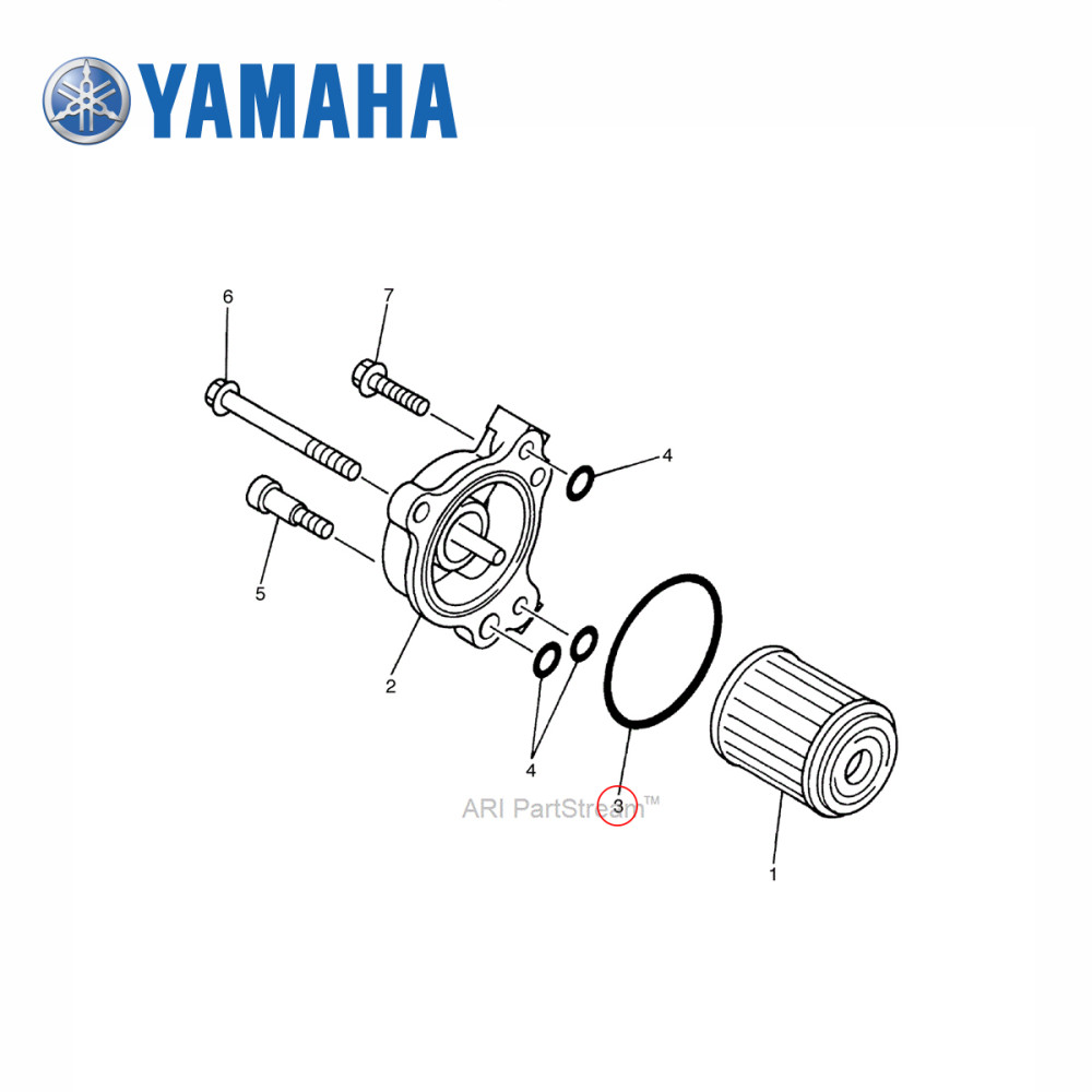 Anel O'Ring do Filtro de Óleo Original Yamaha para YZF250 01/13 WRF250 01/13 YZF450 03/09 WRF450 05/15