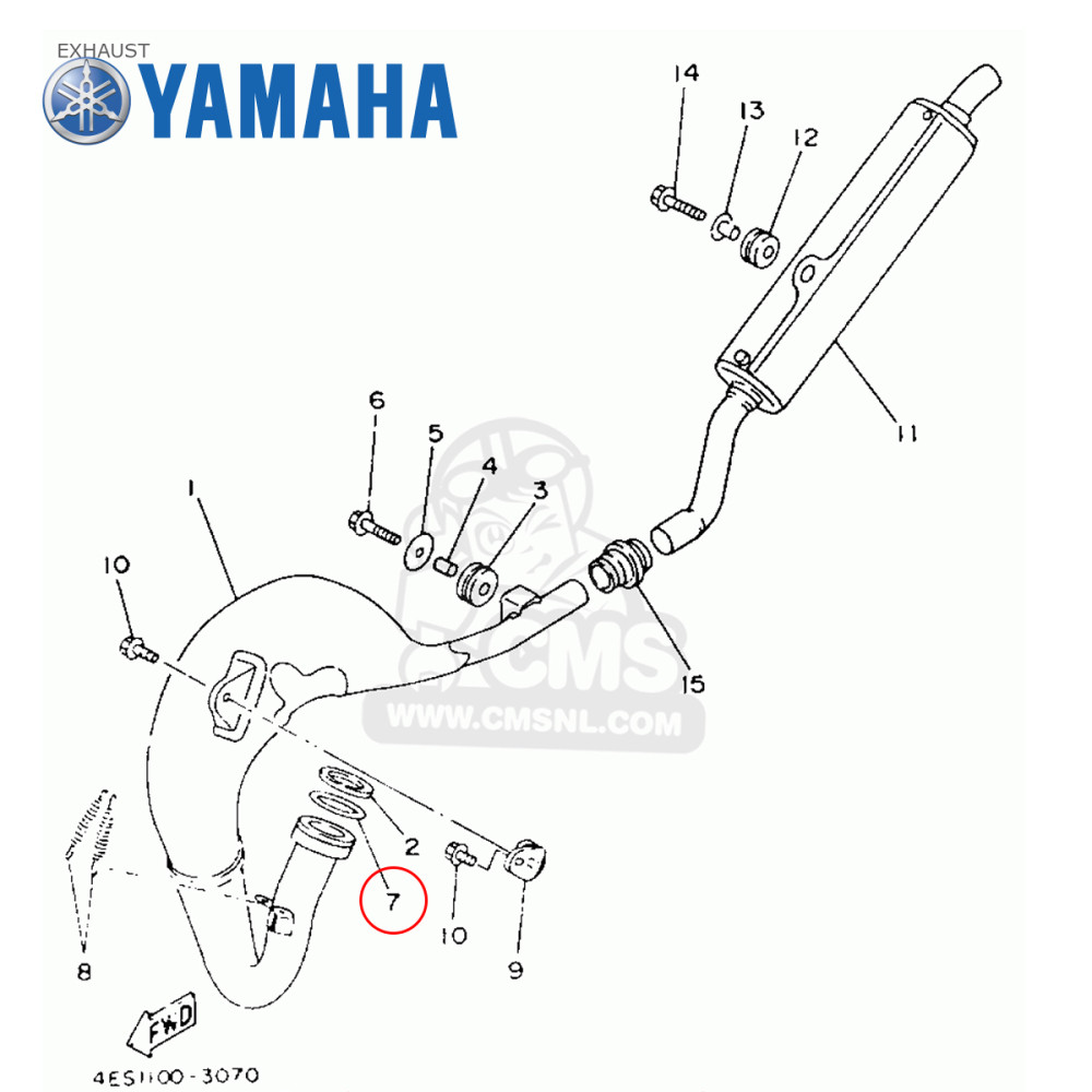 Anel O´Ring de Escape Original Yamaha para YZ80 93/01