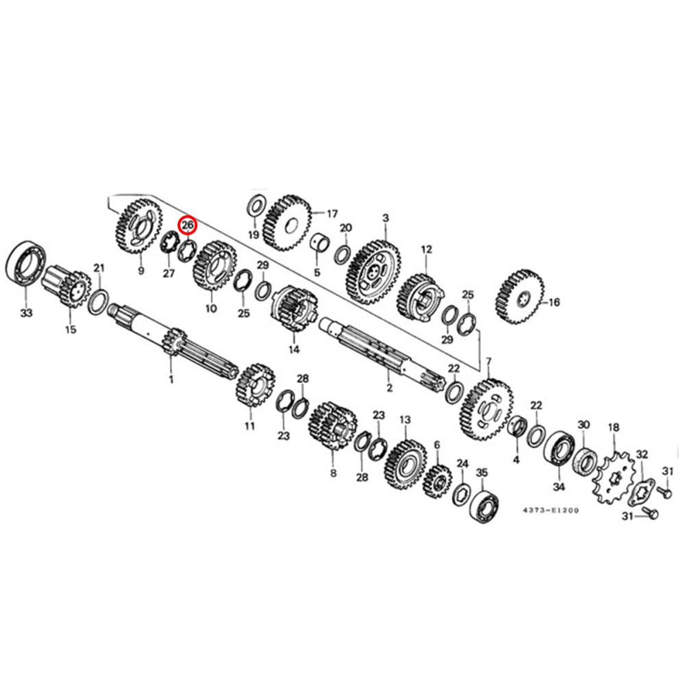 Arruela Entalhada da Caixa Original Honda XR200/250 CRF230