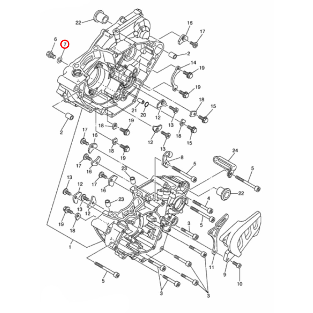 Arruela da Carcaça do Motor Original Yamaha YZF250 07 Quadriciclo (Pipe Delivery 2)