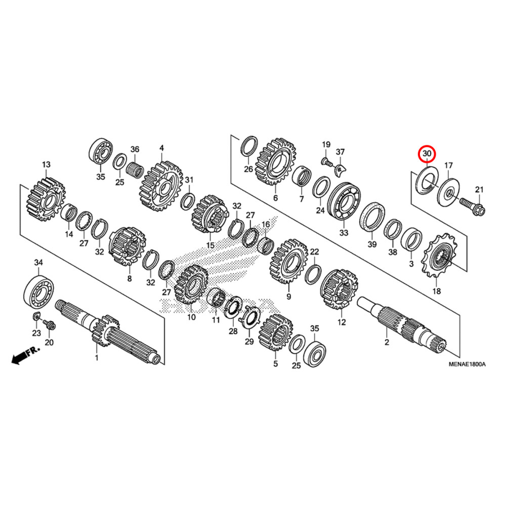 Arruela de Pressão do Pinhão (24mm) Original Honda para CR/CRF250/450