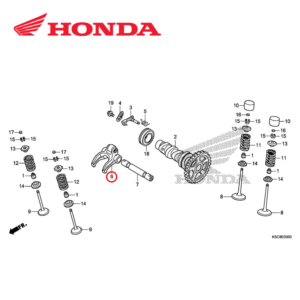 Balancim do Comando de Válvulas Original Honda CRF250 04/07 CRFX250 04/17