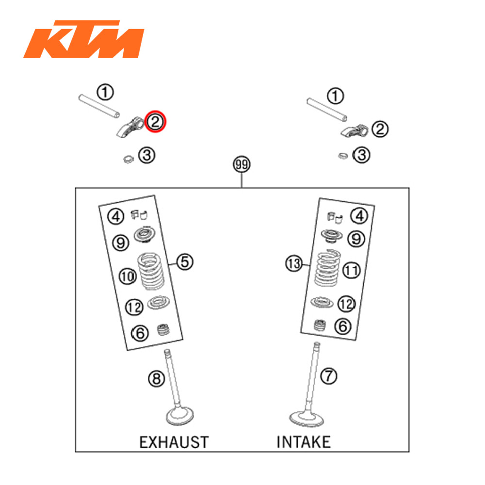 Balancim do Comando de Válvulas Original KTM para 250 13/16 350 11/16