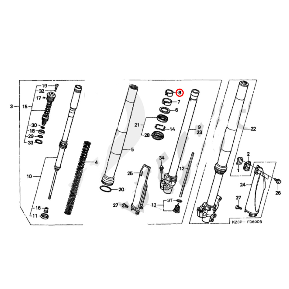 Bronzina de Suspensão (Bucha Deslizador) Original Honda para CR250 98/07 CRF250 04/08 CRF250X 04/15 CRF450 02/08 CRF450X 05/15