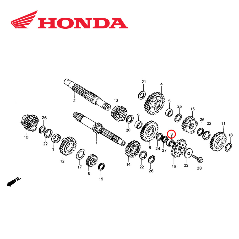 Bucha do Pinhão Original Honda para CRF450 02/15