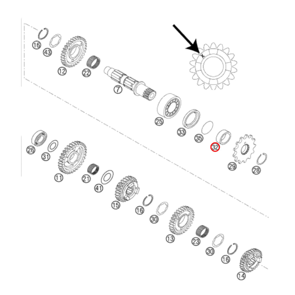 Bucha do Pinhão Original KTM SX250 03/14 EXC250/300 04/14