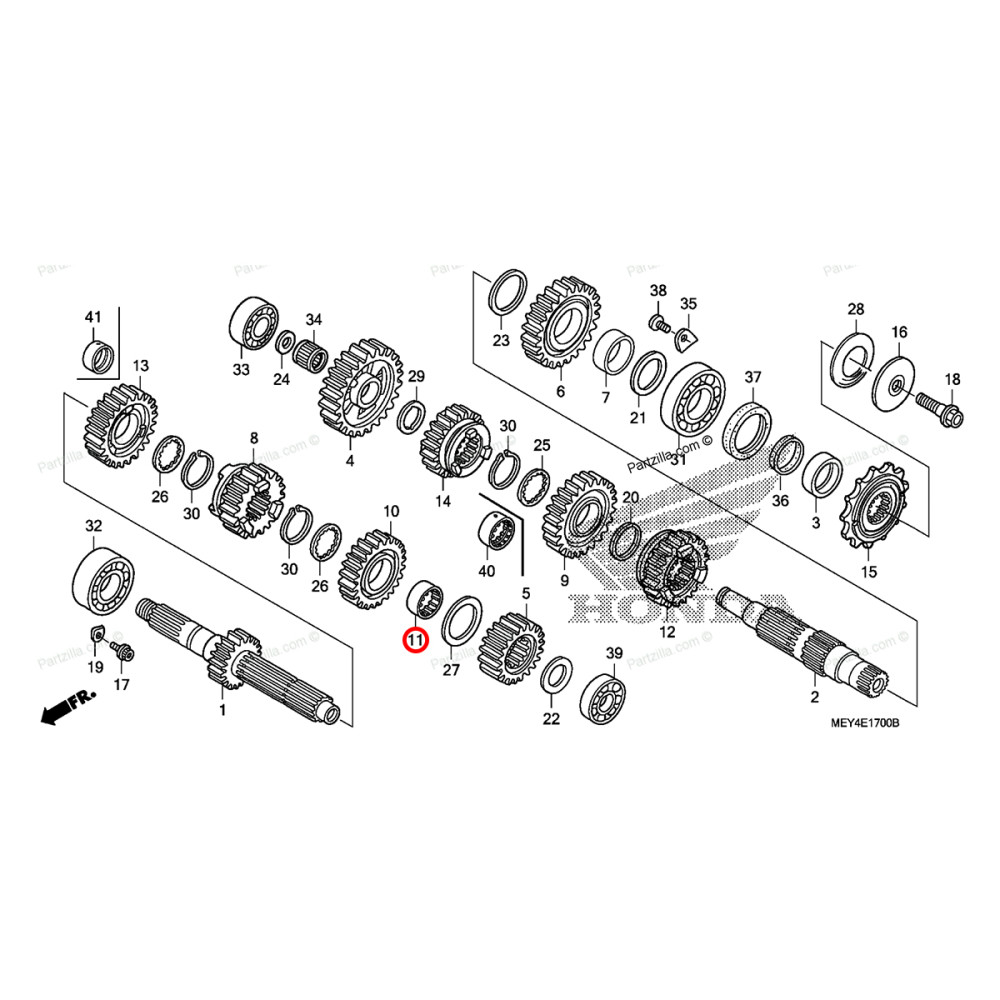 Bucha da Engrenagem da Arvore Original Honda para CRF450 09/16 CRFX450 05/17