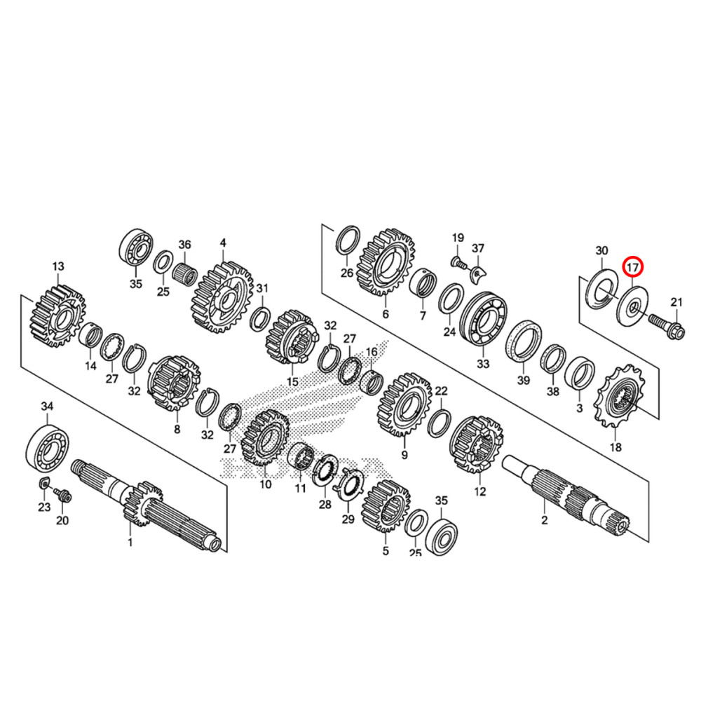 Bucha do Pinhão Original Honda para CR125/250 05/07 CRF250/450R/X 05/15