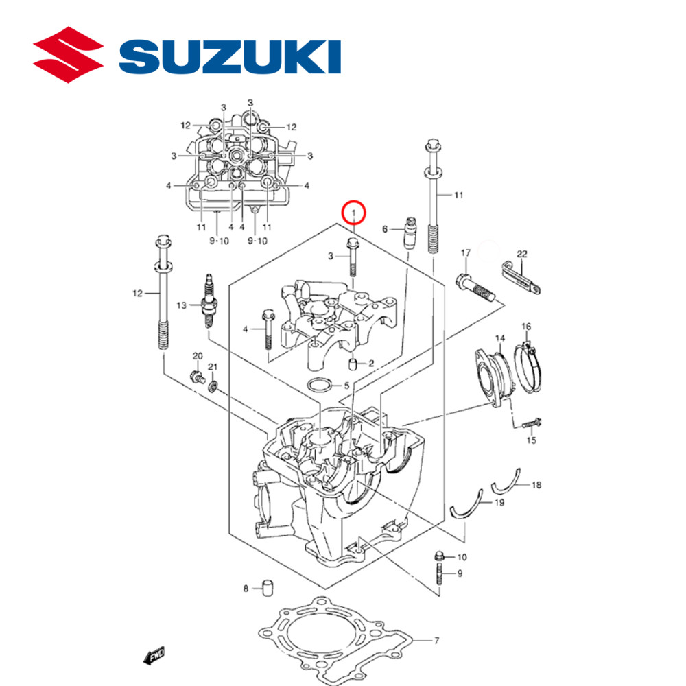 Cabeçote Original Suzuki para RMZ250 11/16